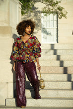 Load image into Gallery viewer, Elise Wrap Style Ankara Blouse with Pin tuck detail